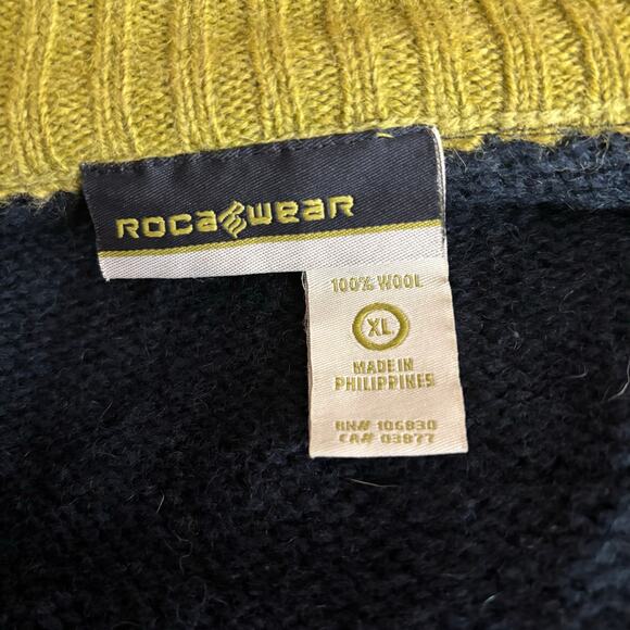 Rocawear y2k vintage HIP HOP deadstock wool zip front sweater jacket XL - Picture 14 of 16